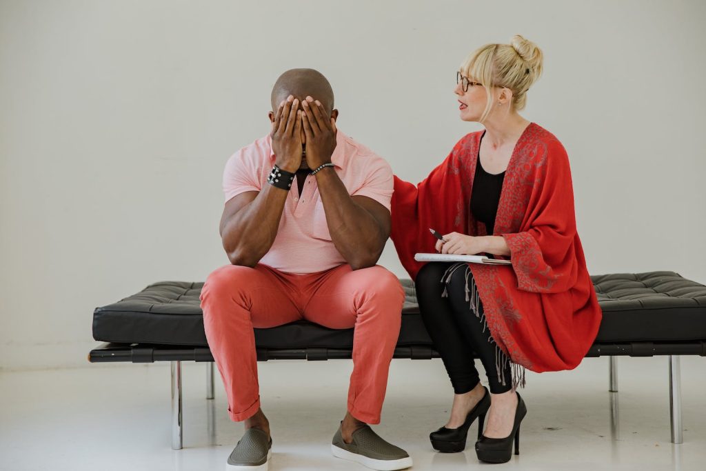 A Woman Comforting the Man