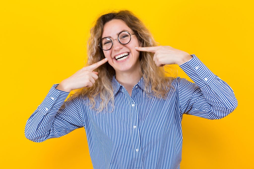 Happy woman in eyeglasses